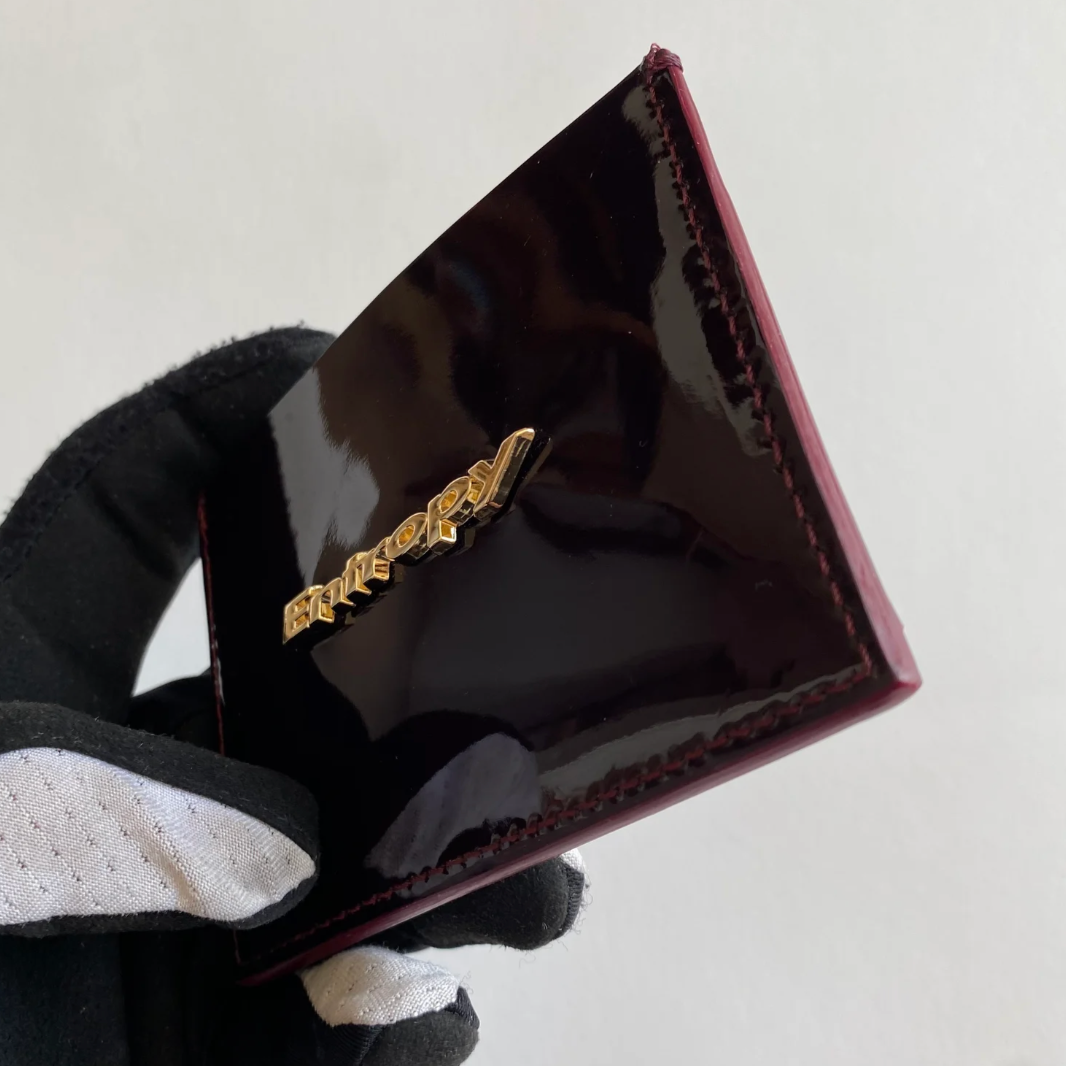 Porte carte bordeaux vinyl Handmade