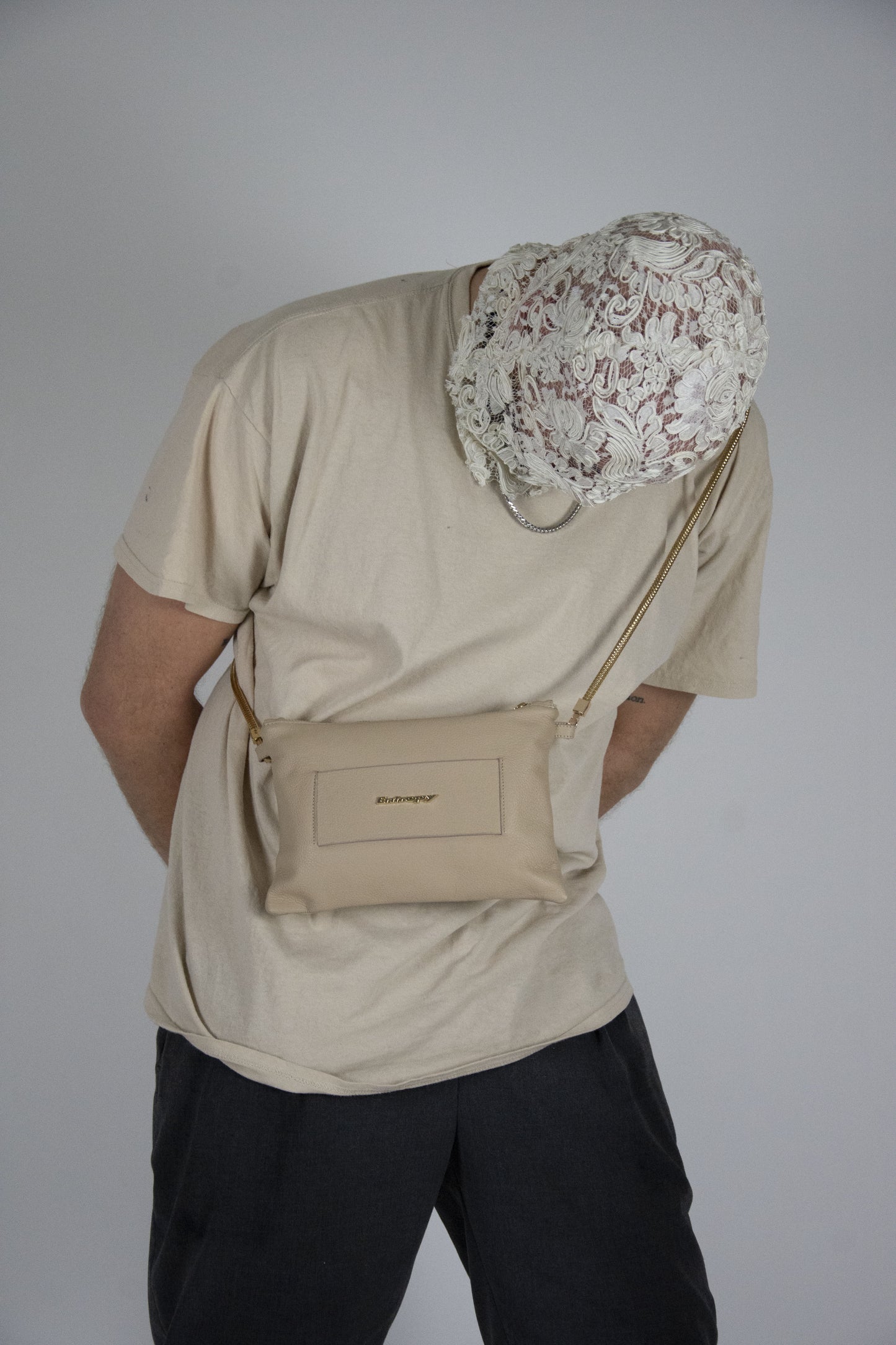 Cagoule dentelle blanche Handmade